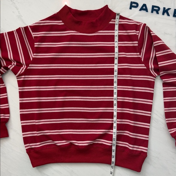 NEW PARKE 
Valentines Stripe Mockneck 
Size S/M - Picture 3 of 9